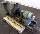 Used Lamson Multistage Centrifugal Blower, Model 406-0-6-AD, Carbon Steel. Approximately 210 cfm. Driven by a 5hp, 3/60/230/460 volt, 3485 rpm motor. Mounted on a frame. Serial# 861519.