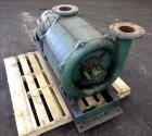 Used Lamson Multistage Centrifugal Blower, Model 406-0-6-AD, Carbon Steel. Approximately 210 cfm. Driven by a 5hp, 3/60/230/460 volt, 3485 rpm motor. Mounted on a frame. Serial# 861519.