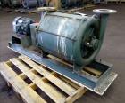 Used Lamson Multistage Centrifugal Blower, Model 407-0-7-AD, Carbon Steel. Approximately 210 cfm. Driven by a 7.5hp, 3/60/230/460 volt, 3505 rpm motor. Mounted on a frame. Serial# 910510.