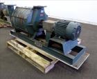 Used- Lamson Multistage Centrifugal Blower, Model 407-0-7-AD, Carbon Steel. Approximately 210 cfm. Driven by a 7.5hp, 3/60/2...