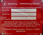 Used Spencer Turbine Industravac Stationary Vacuum System, model SB-515B, carbon steel. (19) 5
