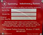 Used- Spencer Turbine Industravac Stationary Vacuum System, model SB-515B, carbon steel. (19) 5