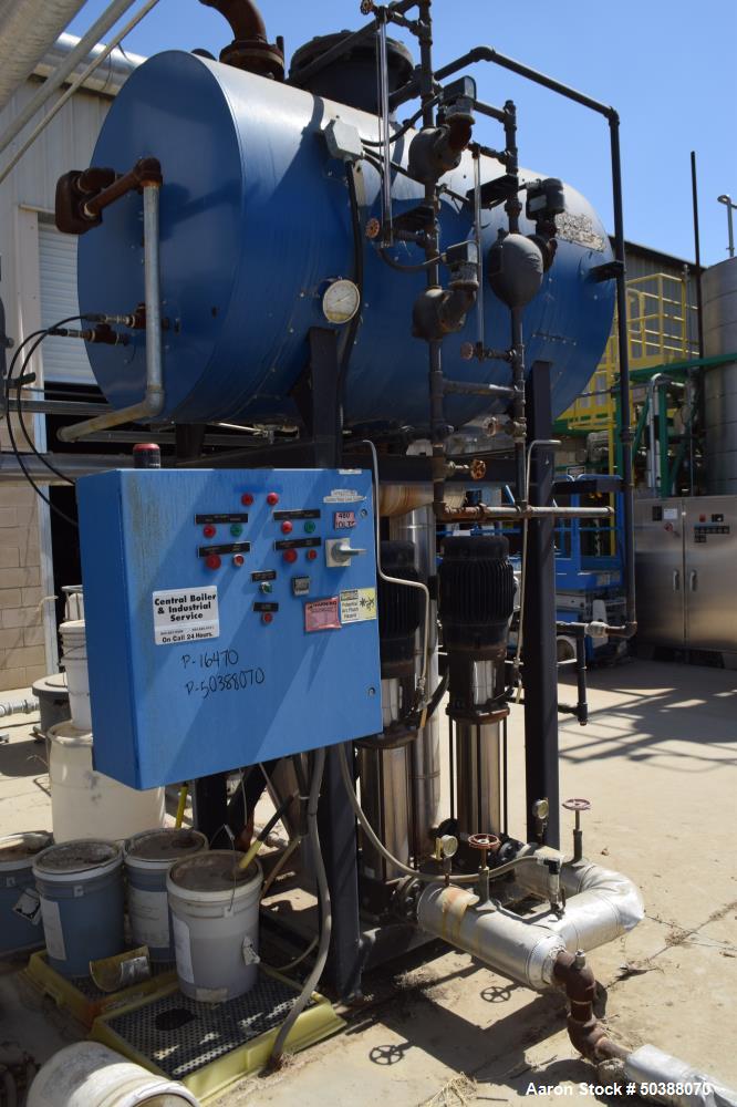 Used Hurst Deaerator System. Consisting of: (1) tank rated 50 psi at -20 to 300 degrees F., serial# 1150182DA, National Board# 17204, built 2011, (2) centrifugal pumps, and a control panel with Allen...