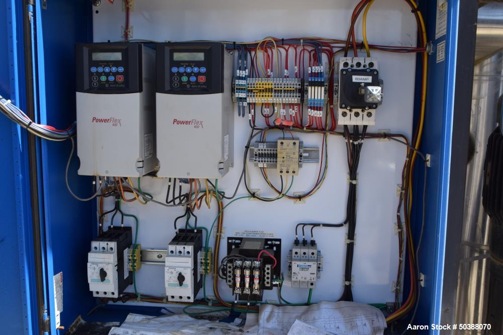 Used Hurst Deaerator System. Consisting of: (1) tank rated 50 psi at -20 to 300 degrees F., serial# 1150182DA, National Board# 17204, built 2011, (2) centrifugal pumps, and a control panel with Allen...