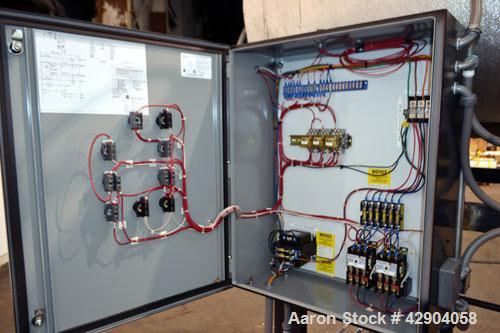 Used Precision Boilers Deaerating Designs Duplex Boiler Feed System, Model BF500D135-3. Unit consists of (1) Horizontal tank, (2) Goulds pumps, model 2SVB1H2J6, each driven by a 3hp, 3/60/208-230/460...