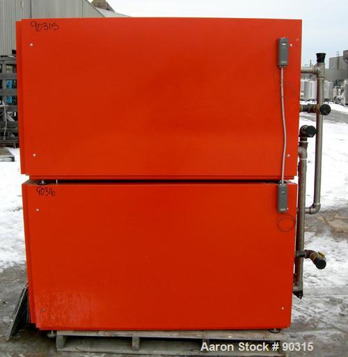 Used Viessman Horicell Hot Water Storage Tank, 316 stainless steel. (1) 120 gallon horizontal tank, rated 150 psi. Heat exchanger capacity 4.5 gallons, rated 195 psi at 248 degrees F.
