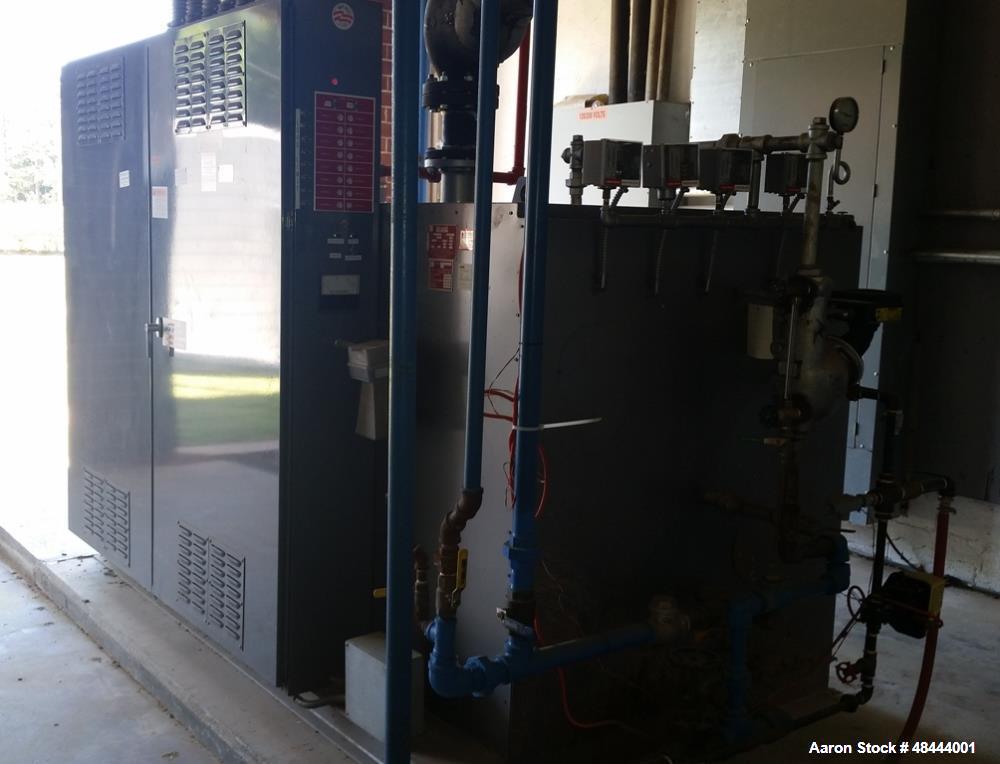 Used Lattner Electric Boiler, Model 1400HS. 5026 lbs. max steam capacity. 150 psi, 140 hp, 480 volt, 1684 amps, 3 phase. Mfg. 2007.