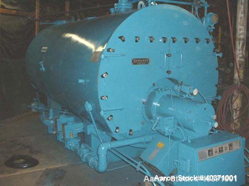 Used 150 hp Kewanee boiler, natural sas and #2 oil fired, 150 psi design pressure, model Classic III, mfg 1987.  Reported to be reconditioned.