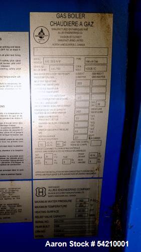 Used Allied Engineering Super Hot Fire Tube Boiler, Model AAE-3000-N-M | 3M BTU/hr | Natural Gas | 160 PSI | BC-1 Controller | Skid Mounted