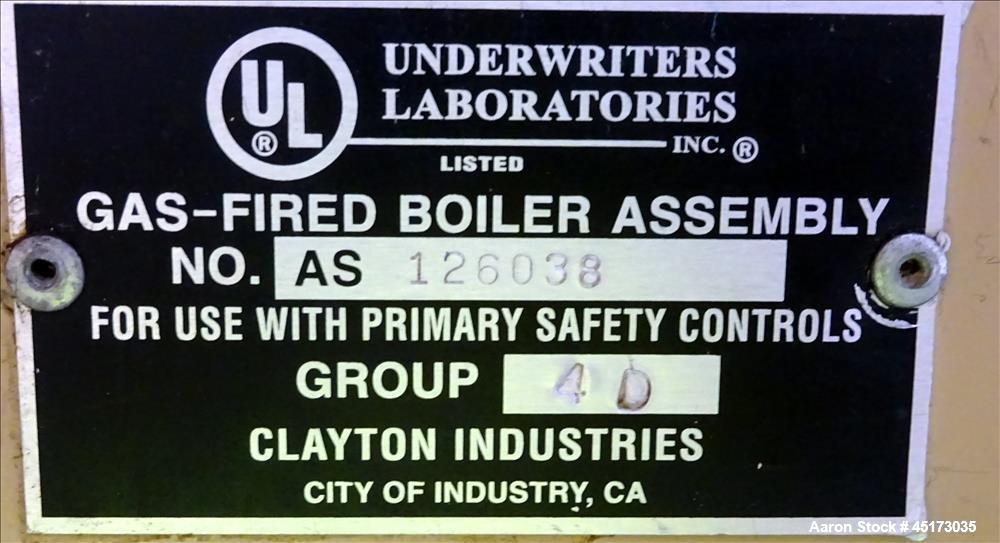 Used Clayton Industries Steam Generator, Model EG-504-1-FMB.