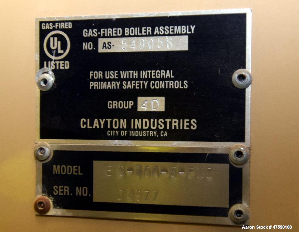 Unused- Clayton Industries E Series Steam Generator With Fiber Metal Burner