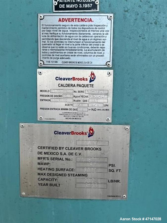 Unused Cleaver-Brooks CB 700-600 Natural Gas Boiler – 600 HP, 150 PSI (2023)