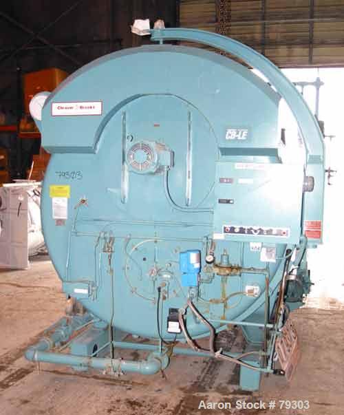 Used Cleaver Brooks Packaged Fire Tube Boiler, Model CB1200350015. 350 HP, input 14,288,100 BTU/HR. 12075 LBS/HR of steam at 212 Degrees F. 1750 square feet heating surface fireside, 1932 waterside. ...