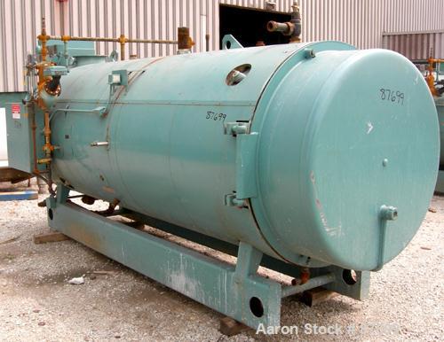 USED: Cleaver Brooks packaged firetube boiler, model CB700-80. 80 hp, input 3,350,000 btu/hour. 2760#/hour of steam at 212 deg F, 400 square feet heating surface fireside, 441 waterside, 150 psig des...