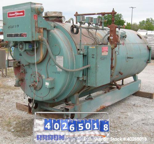 Used Cleaver Brooks Packaged Firetube Boiler, Model CBH700-70. 70 hp, input 2,930,000 btu/hr. For use with natural gas. 2415 lb/hr of steam at 212 deg F. 350 square feet heating surface fireside, 388...