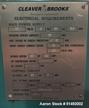 Used Cleaver-Brooks Skid Mounted Hydronic Heating