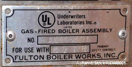Used Fulton Gas Fired Steam Boiler, Model FB-A-030