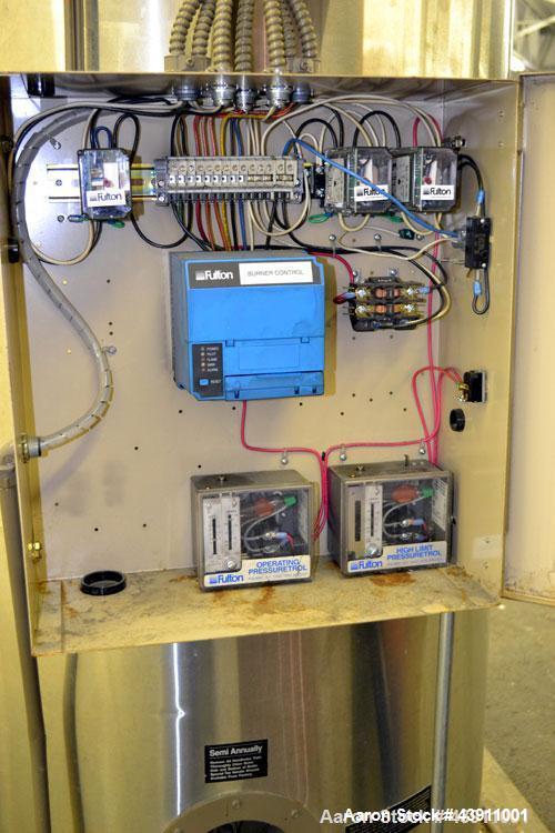 Used Fulton Model ICS 20 Fuel Fired Vertical Tubeless Steam Boiler.  Natural gas, approximately 20 hp.  Rated 690 pounds of steam per hour.  Approximately 840,000 btu/hour input, rated 15 psi.  Inclu...