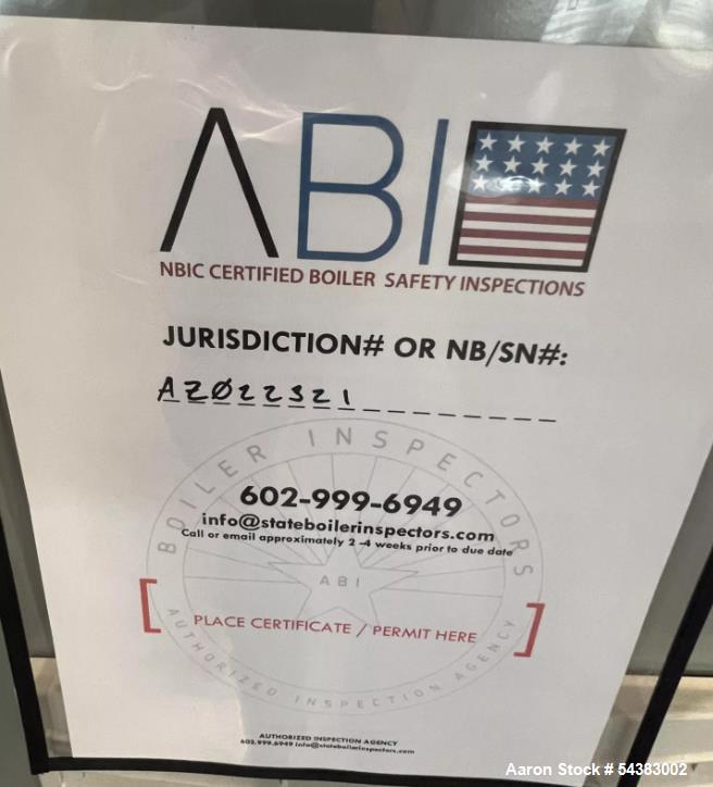 Used Electrically Heated Boiler, General Boiler, 15 psi.