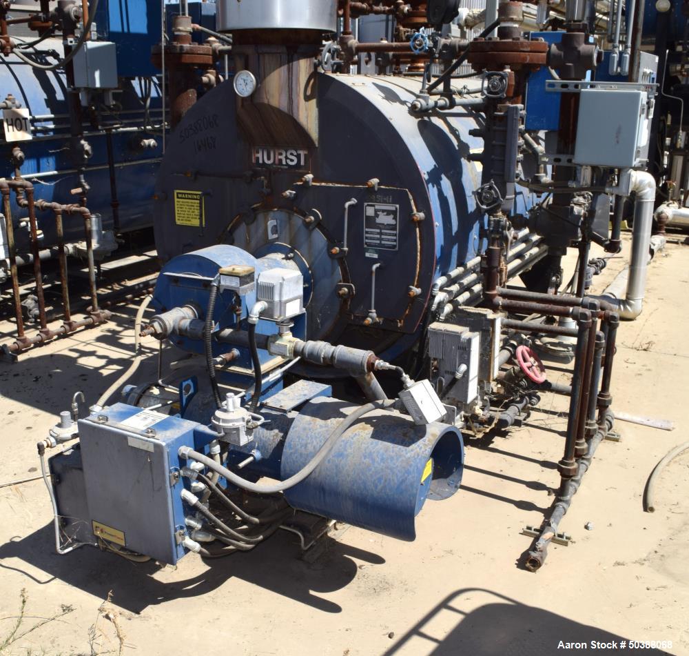 Used Hurst Boiler, 205 Square Feet Heating Surface. 1725 Steam Pounds per hour, maximum working pressure 300 psi. Serial# S205-300-1, National Board# 17206, built 2011. Includes a Power Flame Burner,...