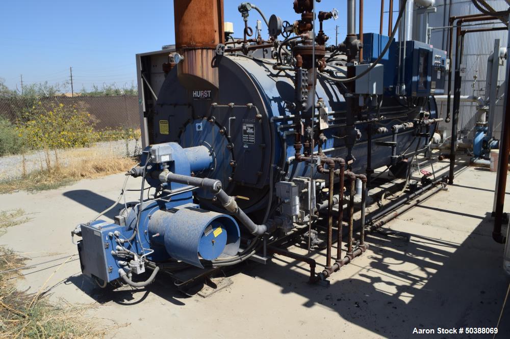 Used Hurst Boiler, 417 Square Feet Heating Surface. 4313 Steam Pounds per hour, maximum working pressure 300 psi. Serial# S417-300-1, National Board# 17575, built 2011. Includes a Power Flame Burner,...