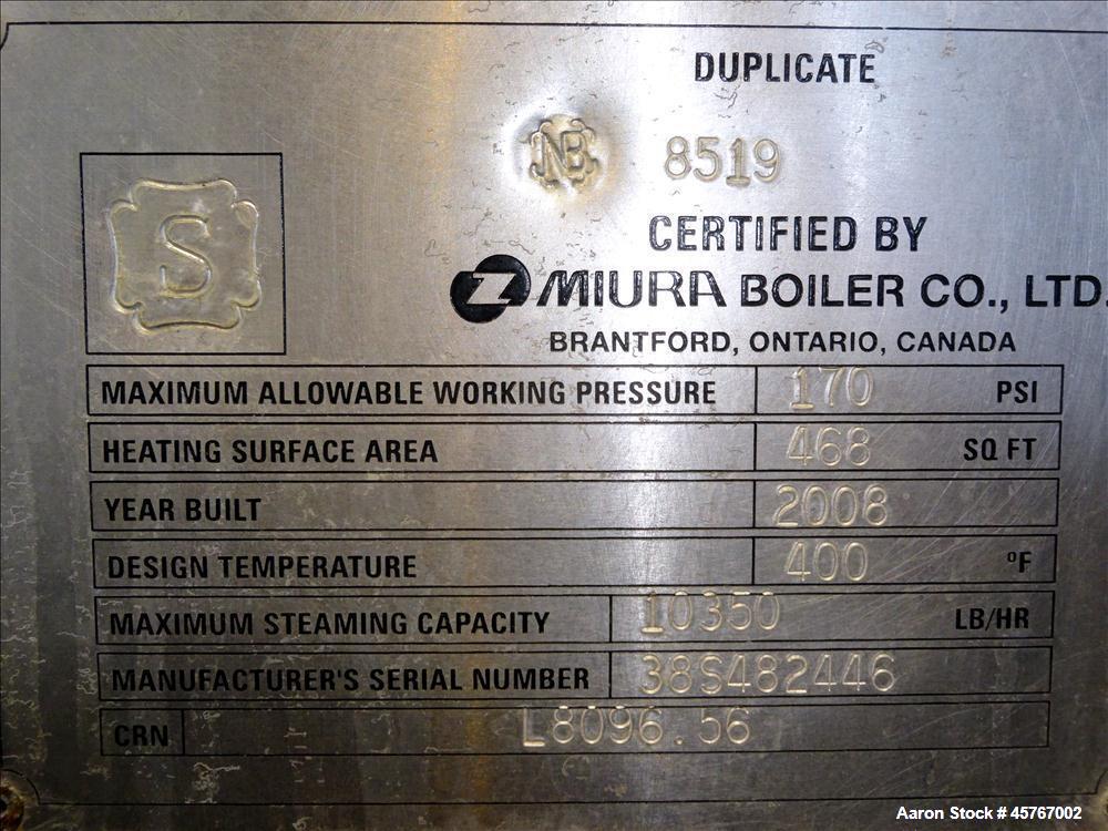 Used Miura Boiler Co. Ltd, Model EX-300