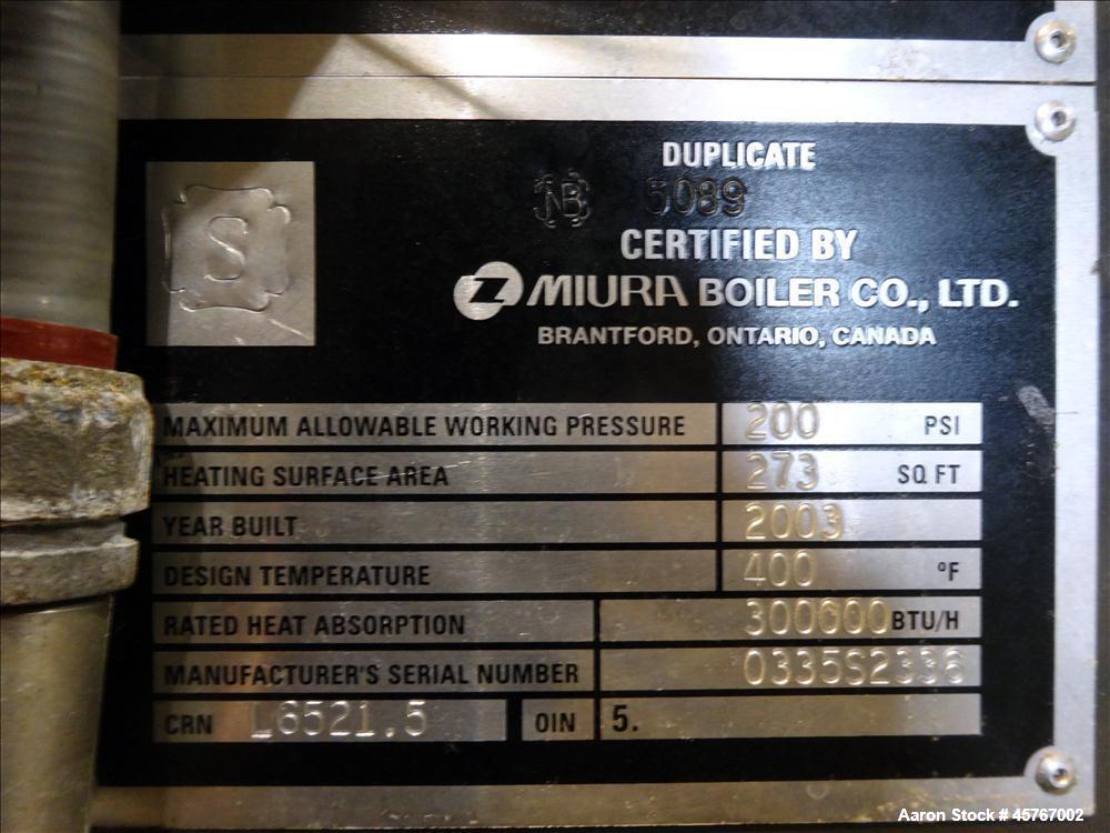 Used Miura Boiler Co. Ltd, Model EX-300