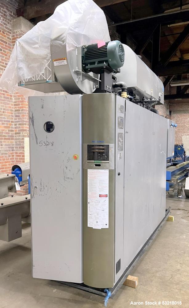 Used Miura LX Gas Fired Steam Boiler, Model LX-150 SG-07. 150HP. Maximum pressure 170 psi. Maximum steaming capacity 5,175 lb/hr. Heating surface area 388 square feet. Design temperature 400 degrees ...