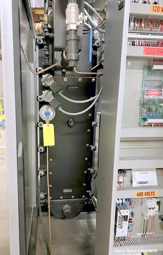 Used Miura LX Gas Fired Steam Boiler, Model LX-150 SG-07. 150HP. Maximum pressure 170 psi. Maximum steaming capacity 5,175 lb/hr. Heating surface area 388 square feet. Design temperature 400 degrees ...