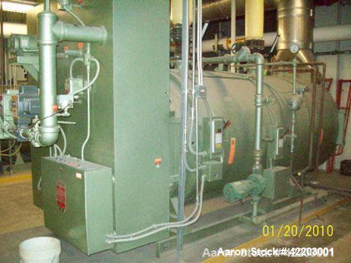 Used Sellers Immersion Fired Packaged Hot Water Boiler, model S-200-W 15SR. Horizontal, single pass firetube boiler designed to burn natural gas. 200 Boiler hp rating. Input 8.7M btu. Output 6.7M btu...