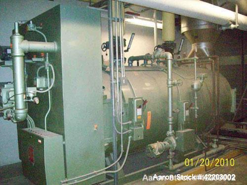 Used Sellers Immersion Fired Packaged Hot Water Boiler, model S-200-W 15SR.Horizontal, single pass firetube boiler designed to burn natural gas. 200 Boiler hp rating. Input 8.7M btu. Output 6.7M btu....