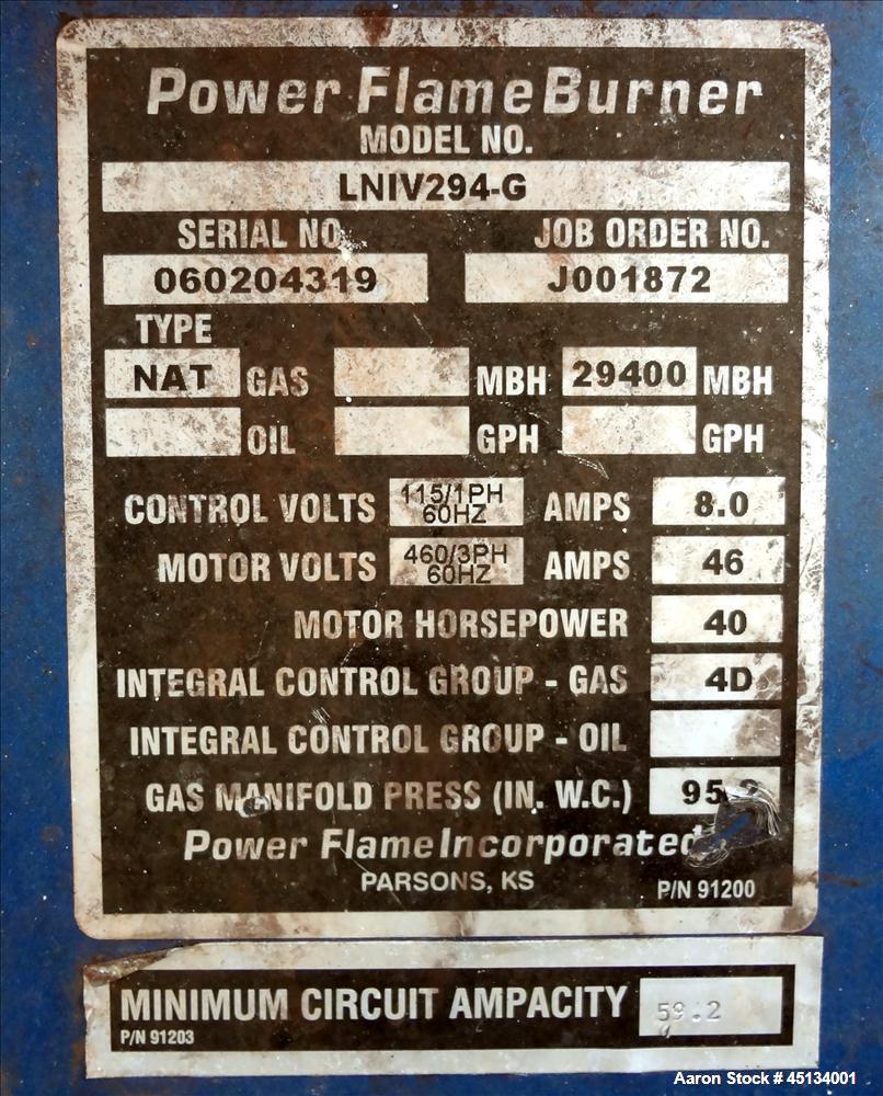Used York & Shipley Global 700 HP Packaged Firetube Steam Boiler, Model 5112-53