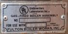 Used Fulton Gas Fired Steam Boiler, Model FB-A-030