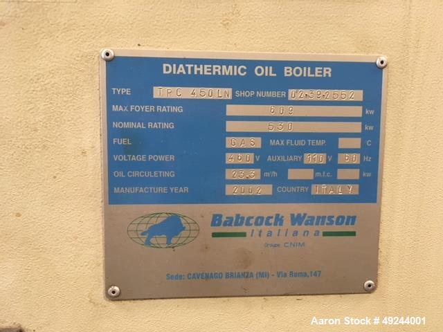 Used Babcock Wanson Thermal Fluid Heater.