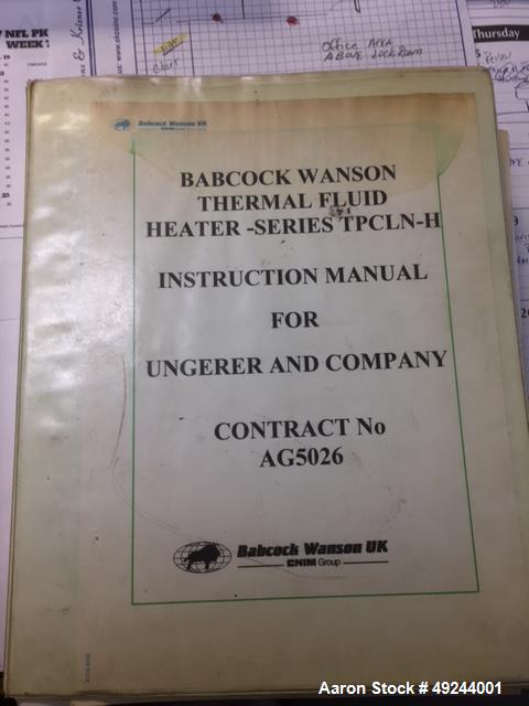 Used Babcock Wanson Thermal Fluid Heater.