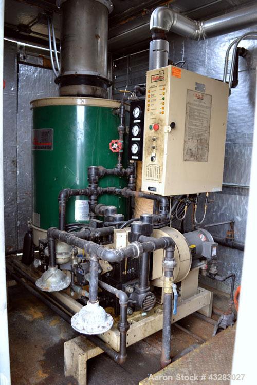 Used- Clayton Industries Oil Fired Steam Generator, Model EO-60-1. Boiler horsepower 60 bhp, heat input gas 2,510,625 btu/hr...