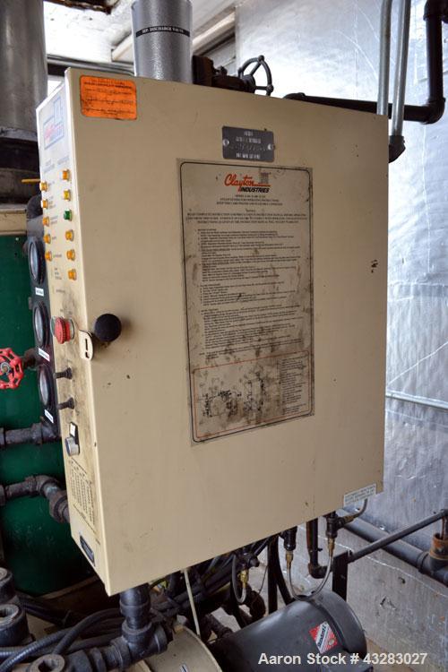 Used- Clayton Industries Oil Fired Steam Generator, Model EO-60-1. Boiler horsepower 60 bhp, heat input gas 2,510,625 btu/hr...