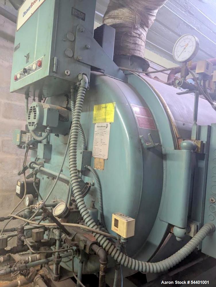 Used Cleaver Brooks Steam Boiler, Model CB-100-70-150ST. Rated 2,343,000 BTU/hour. 150 PSI max. working pressure. 70 HP. 3/60/230V. Serial# T3376-1-1, Built 2012.