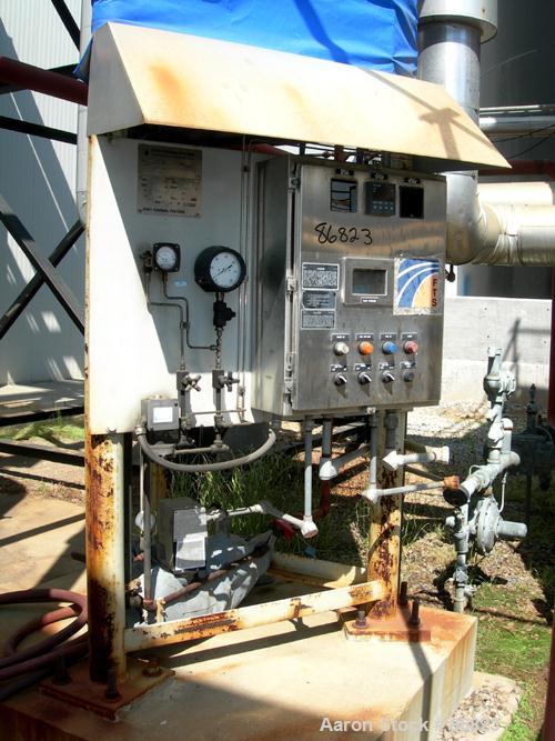 USED: First Thermal hot oil boiler, model 100-3-1-VHC-MAX-G M-N4X-T/C heater, 160 square feet heating surface, 600 deg F max operating temp, natural gas fired. Design duty 1.0 mm btu/hr, gross input ...