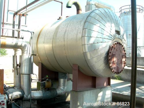 USED: First Thermal hot oil boiler, model 100-3-1-VHC-MAX-G M-N4X-T/C heater, 160 square feet heating surface, 600 deg F max operating temp, natural gas fired. Design duty 1.0 mm btu/hr, gross input ...