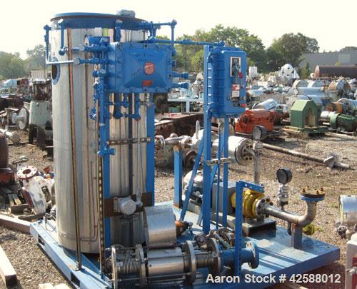 Used Fulton Electric Thermal Fluid Heater, Model FT-0430-N. 429,000 BTU/HR. 126 kW, 150 psi working pressure. Includes (2) Pfaudler 50 square foot carbon steel shell and tube chilled water coolers, r...