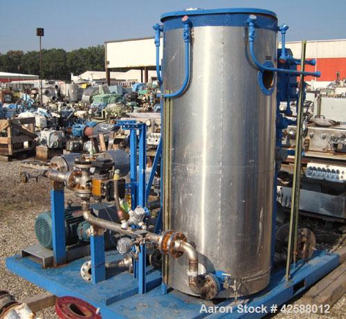 Used Fulton Electric Thermal Fluid Heater, Model FT-0430-N. 429,000 BTU/HR. 126 kW, 150 psi working pressure. Includes (2) Pfaudler 50 square foot carbon steel shell and tube chilled water coolers, r...