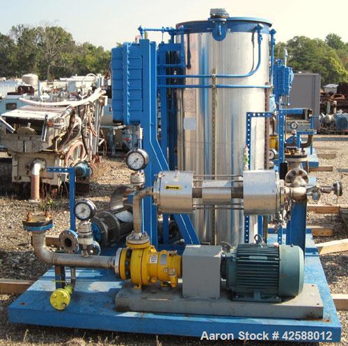 Used Fulton Electric Thermal Fluid Heater, Model FT-0430-N. 429,000 BTU/HR. 126 kW, 150 psi working pressure. Includes (2) Pfaudler 50 square foot carbon steel shell and tube chilled water coolers, r...