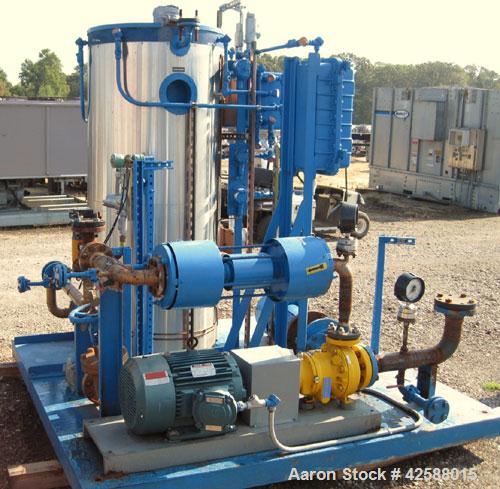 Used Fulton Electric Thermal Fluid Heater, Model FT-0430-N. 429,000 BTU/HR. 126 kW, 150 psi working pressure. Includes (2) Pfaudler 80 square foot carbon steel shell and tube chilled water coolers, r...