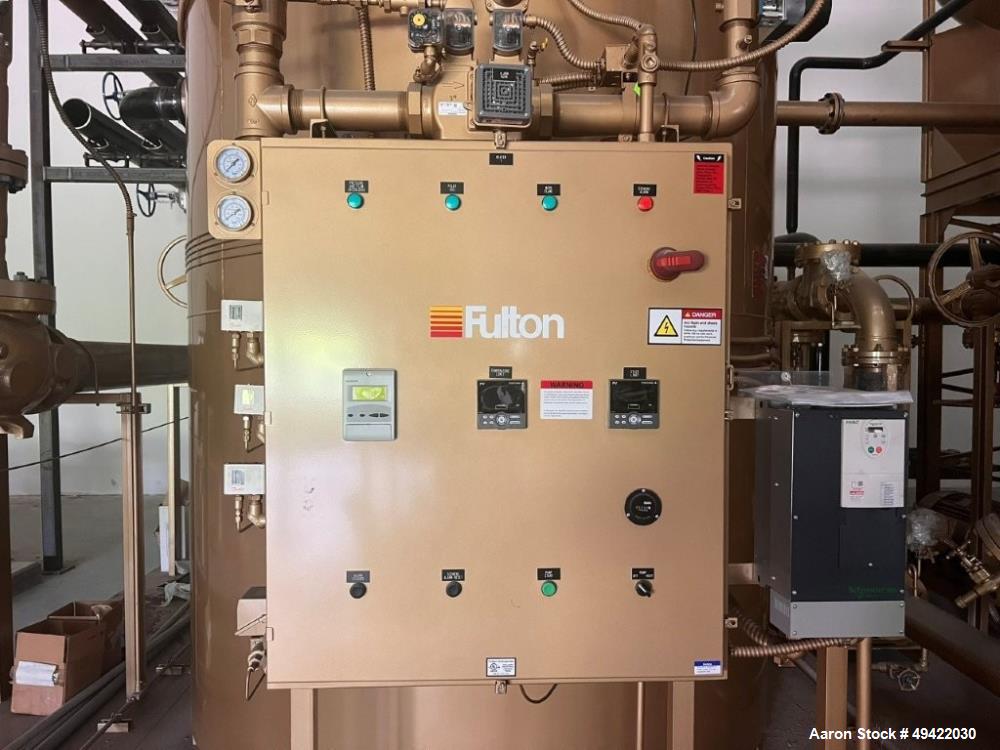 Unused - Fulton Model FT-1000CU LE Boiler. Single system flow rate of 800 GPM, hour meter burners, alarm horn, 1.5" 300 lbs, knuckle safety relief valve set, 450 deg F. firing rate mod inlet. Parathe...