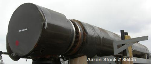 Used Kam thermal U-tube heat exchanger, approximately 101 square feet. 304 stainless steel tubes rated 200 psi at 400 degrees F., carbon steel shell/head rated 200 psi at 400 degrees F. Serial# 9034,...