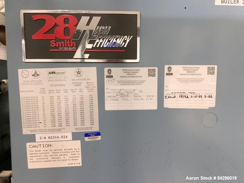 Used Smith Cast Iron Steam Power-Burner Boiler, 28HE Series.