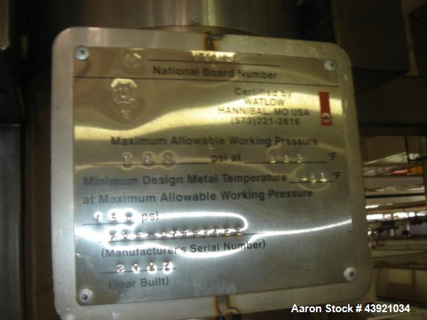 Used Watlow Temperature Control Skid. Stainless steel construction. All explosion proof design rated class 1, division 1 and 2. 5 kw Watlow Hannibal electrical heater, rated 150 psi at 527 degrees F,...
