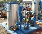 Used Fulton Electric Thermal Fluid Heater, Model FT-0150-N. 150,000 BTU/HR. 44 kW, 150 psi working pressure. Includes (2) Pfaudler 25 square foot carbon steel shell and tube chilled water coolers, ra...