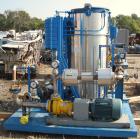 Used Fulton Electric Thermal Fluid Heater, Model FT-0430-N. 429,000 BTU/HR. 126 kW, 150 psi working pressure. Includes (2) Pfaudler 50 square foot carbon steel shell and tube chilled water coolers, r...